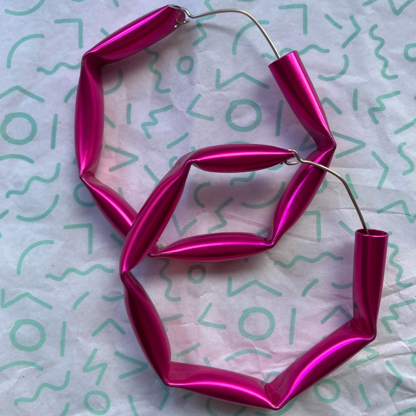 Hot Pink 'Gangsta' Hoop Earrings