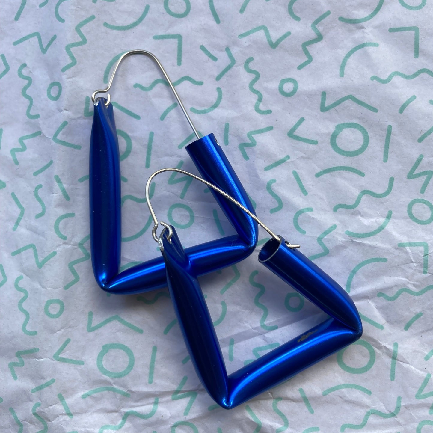 Cobalt Blue Short Straw Earrings