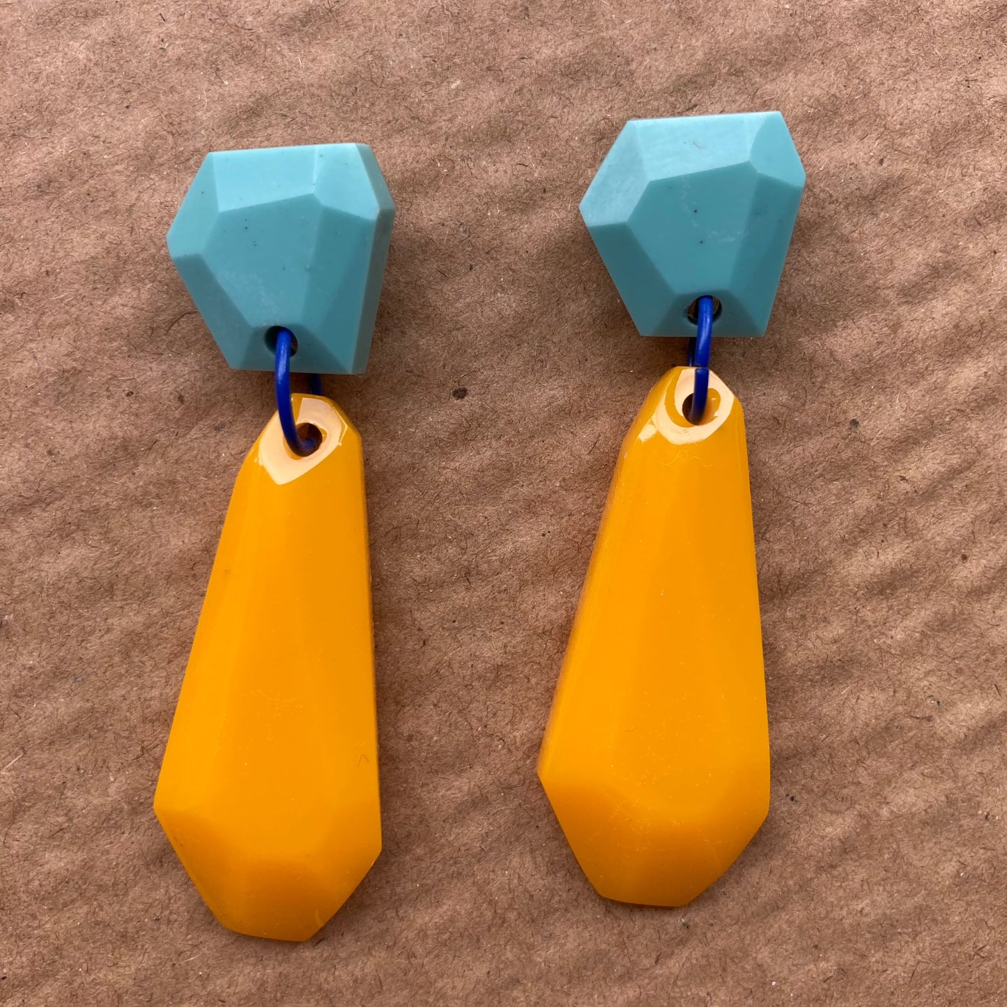 Blue and Yellow- Geo Dangles