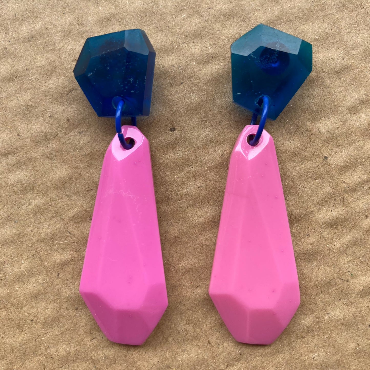 Dark Blue and Pink - Geo Dangles