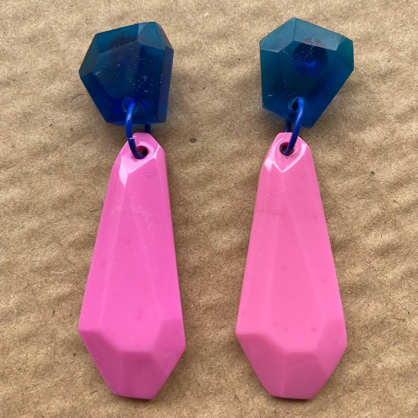 Dark Blue and Pink - Geo Dangles