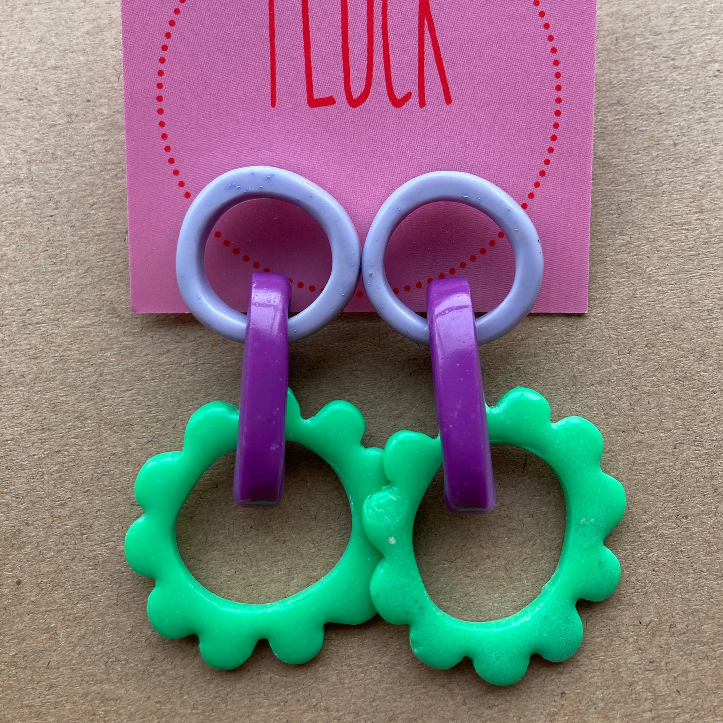 Purple and Greeen Mini Frill Drops