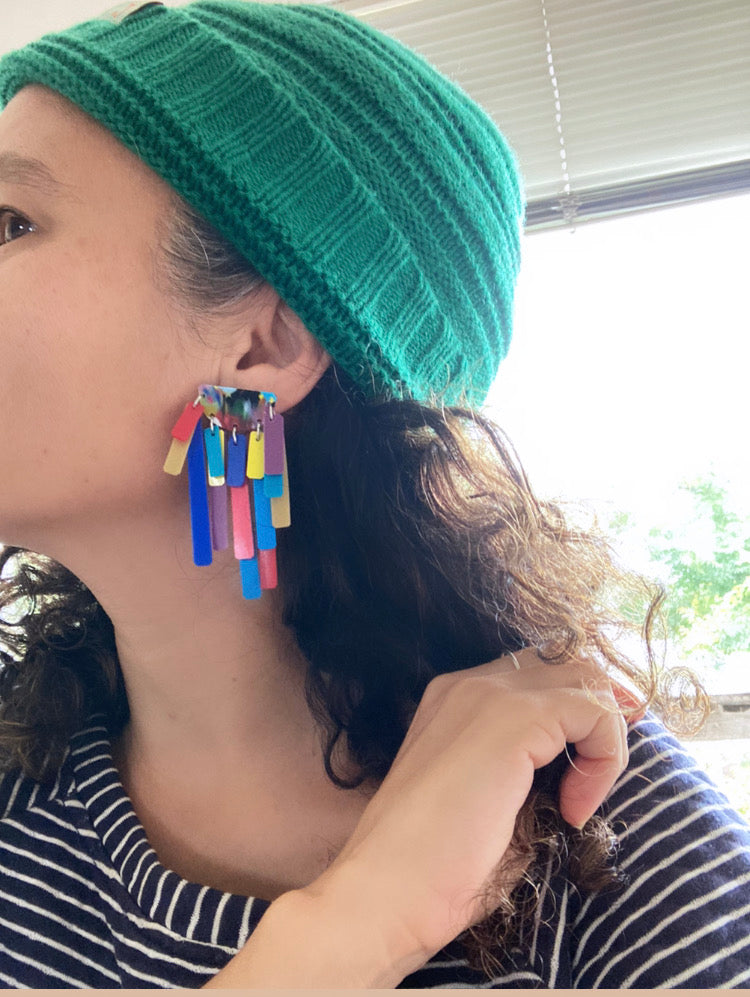 Black, White and Gold Shimmy Dangles