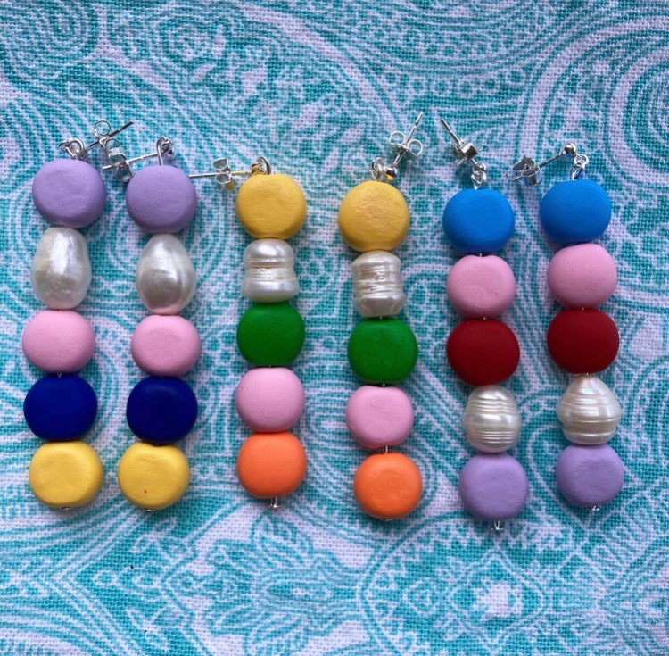 Setagaya Beaded Pearl Drop Earrings