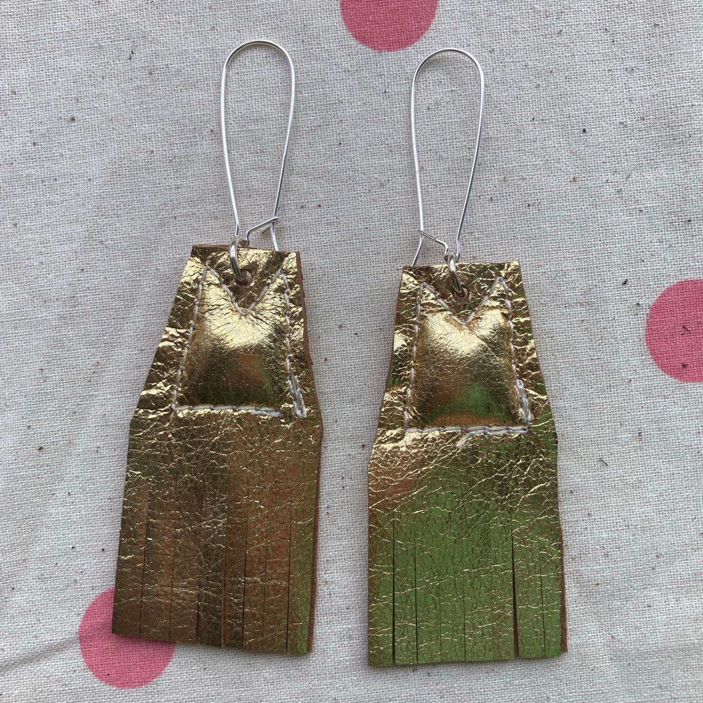 Gold S Triangle Earrings