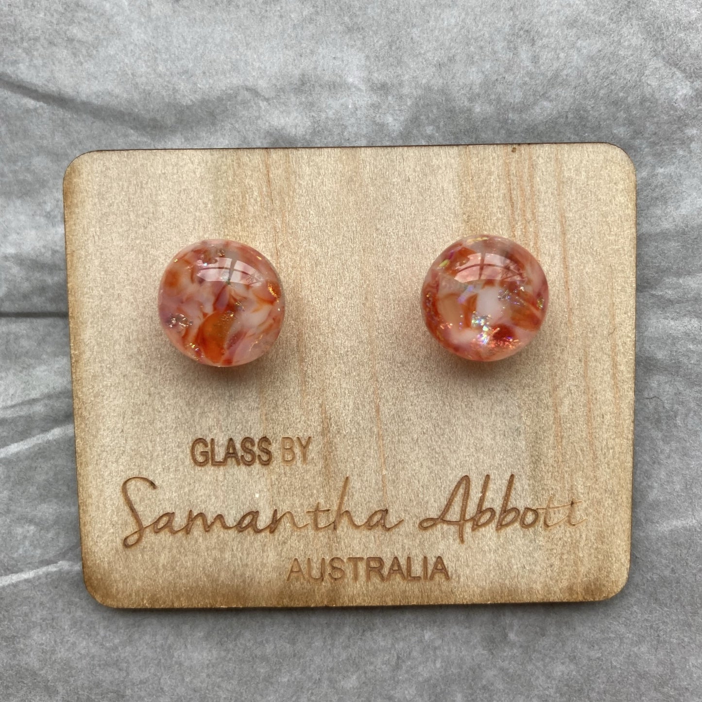 Festive Red Glass Studs