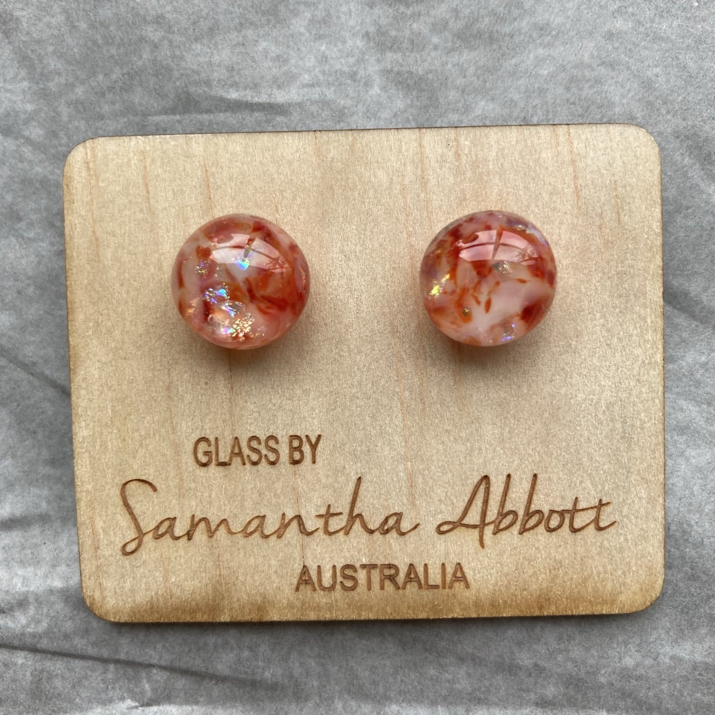 Festive Red Glass Studs