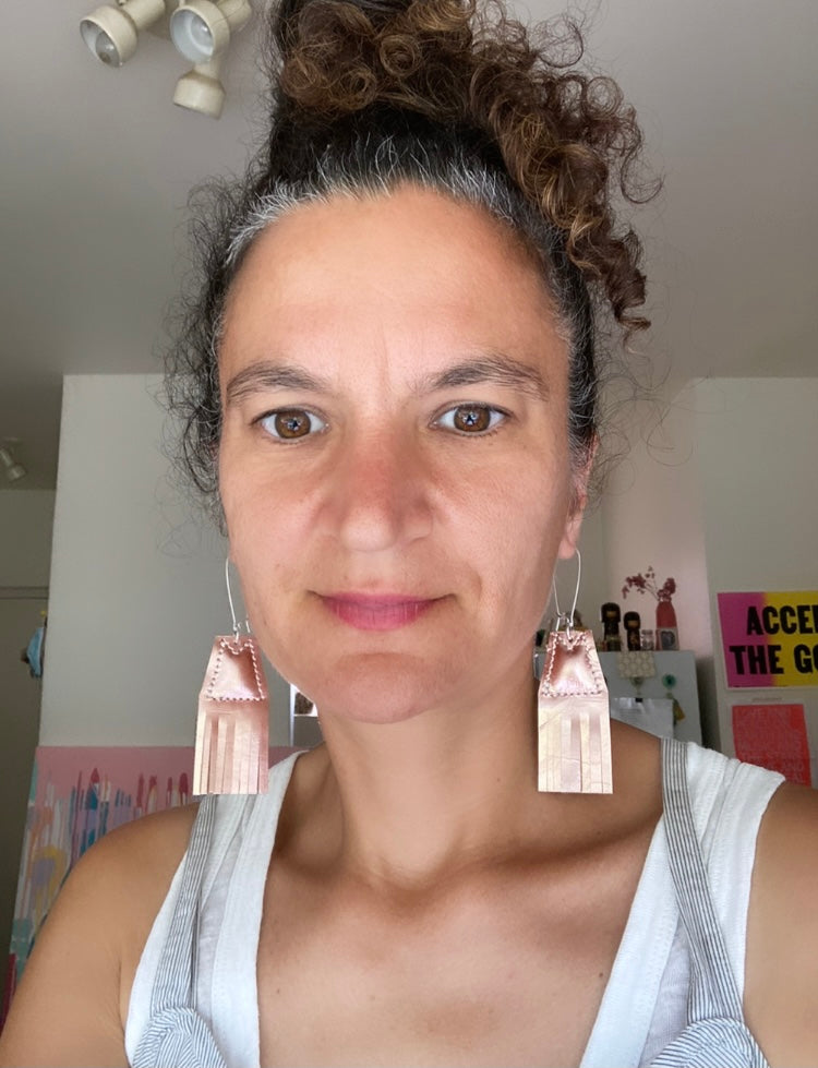 Gold S Triangle Earrings