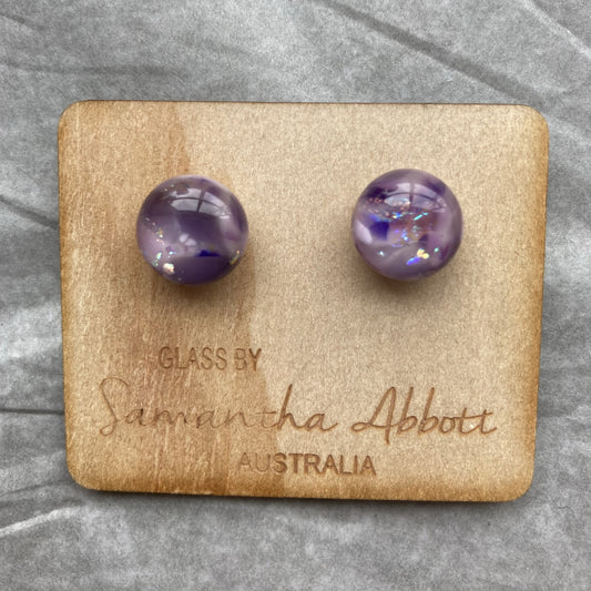 Sparkly purple Glass Studs