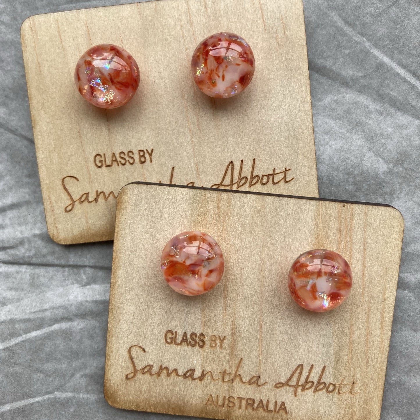 Festive Red Glass Studs