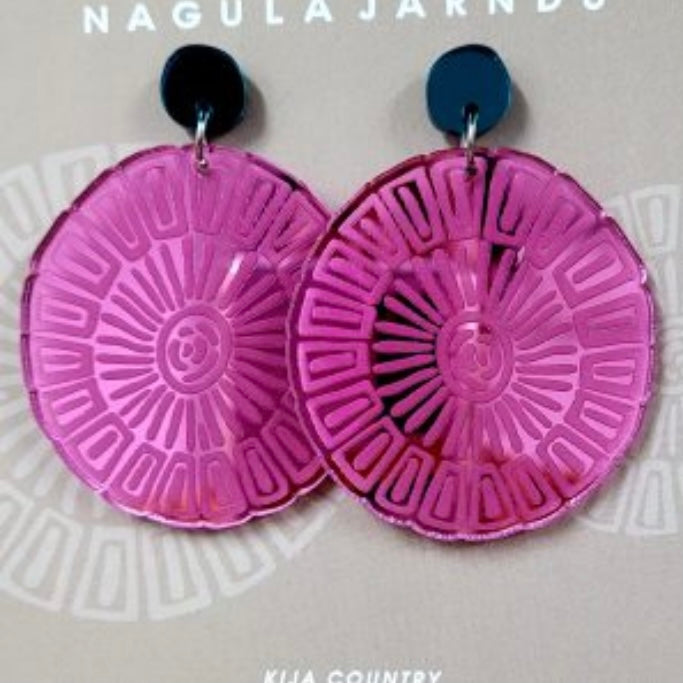 Kija Country earrings (pink mirror)