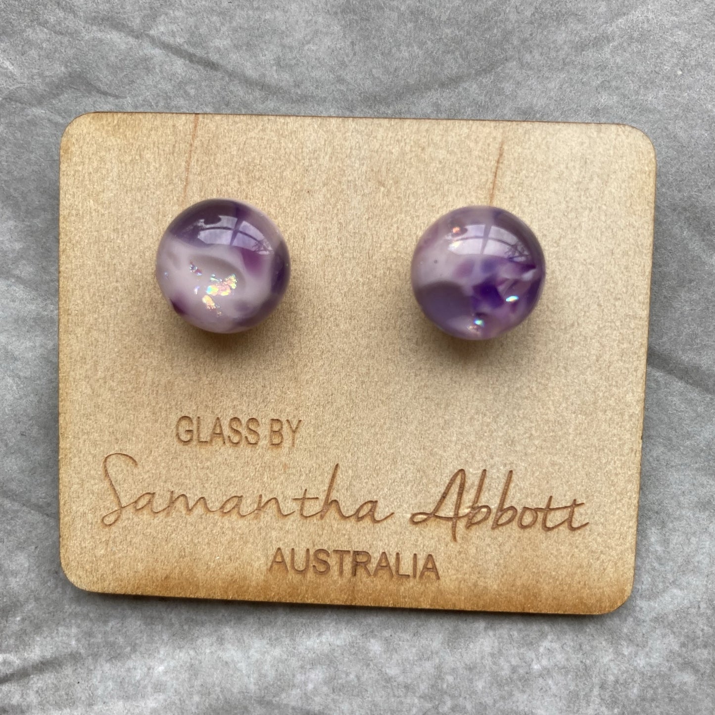 Sparkly purple Glass Studs