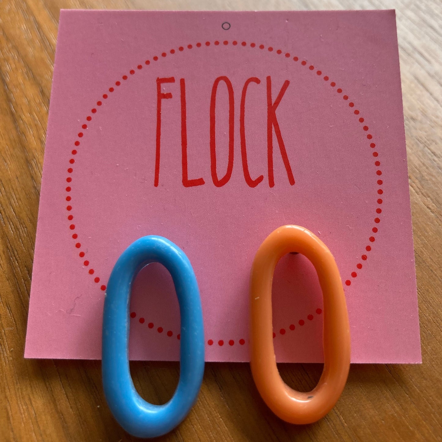 Blue and Peach Mismatch Long Link Studs