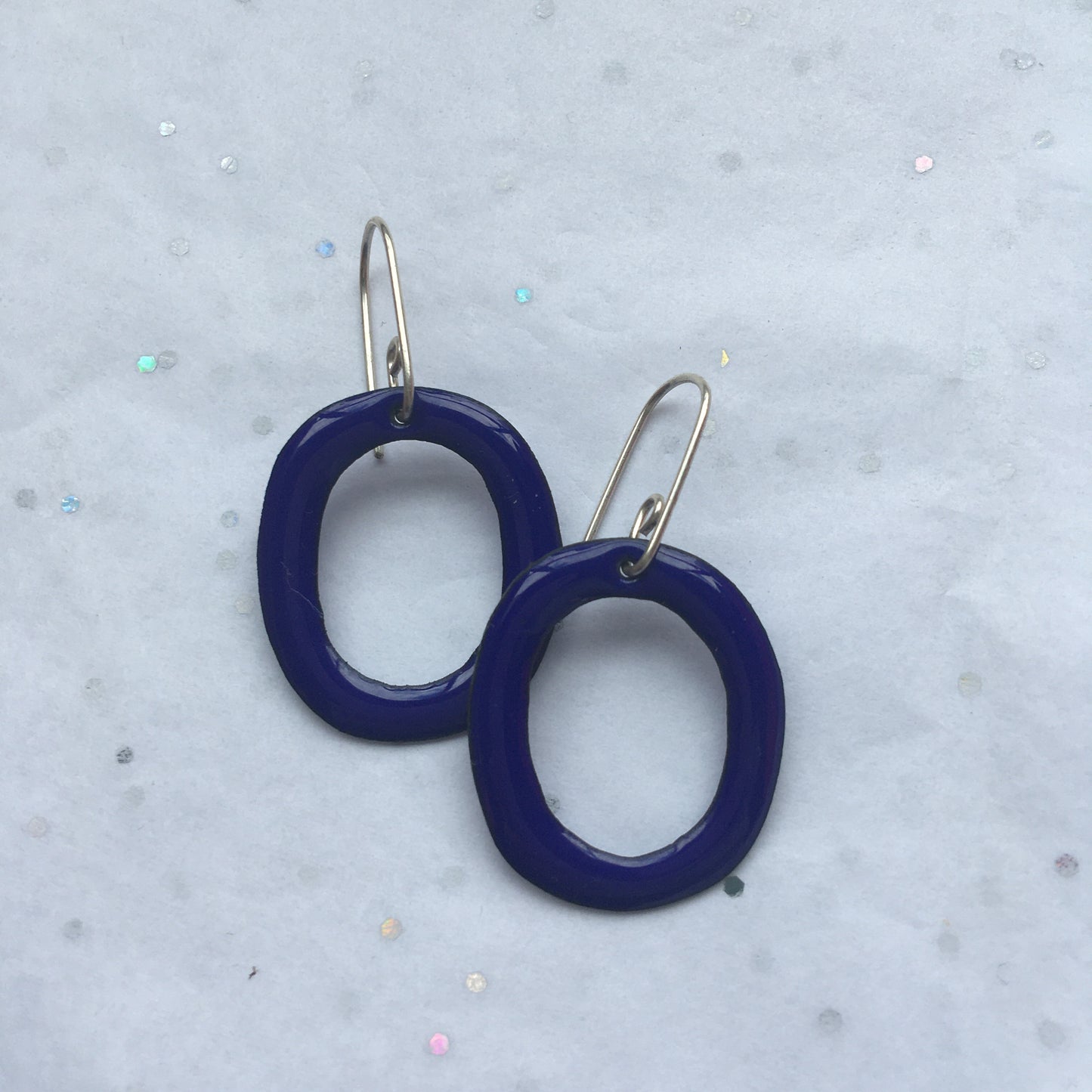 Claire - Cobalt Blue Enamel Hoops