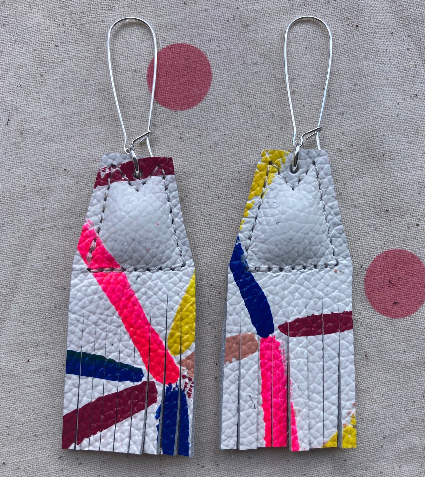 Multi Colour S Triangle Earrings