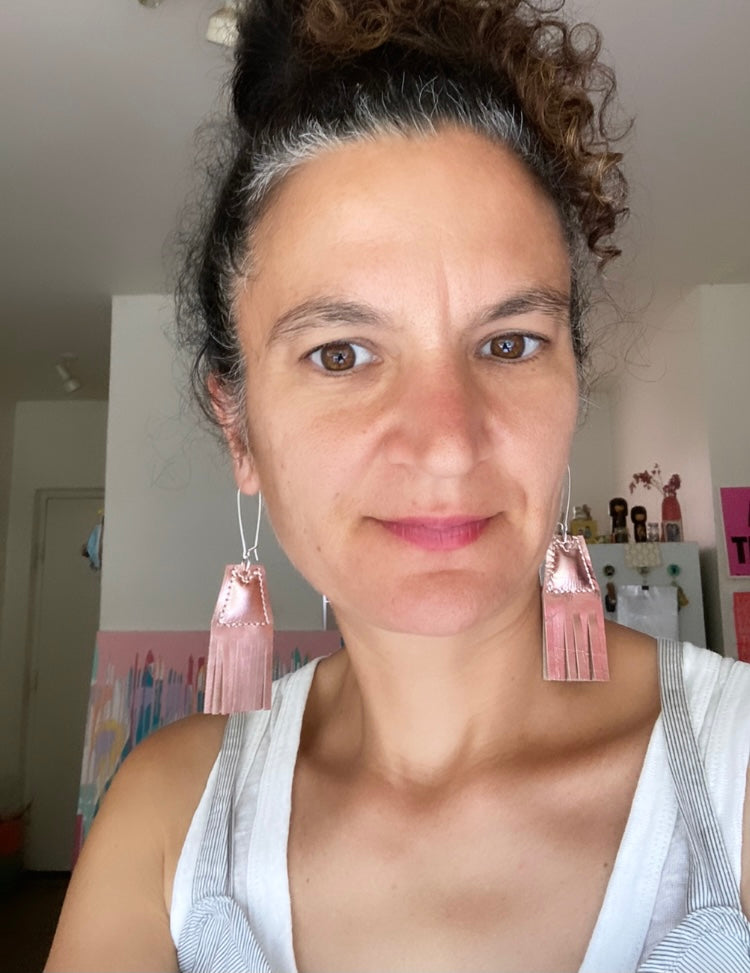 Gold S Triangle Earrings