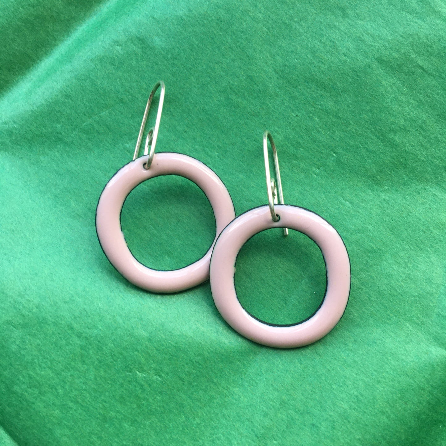 Luise - Pastel Pink Enamel Hoops