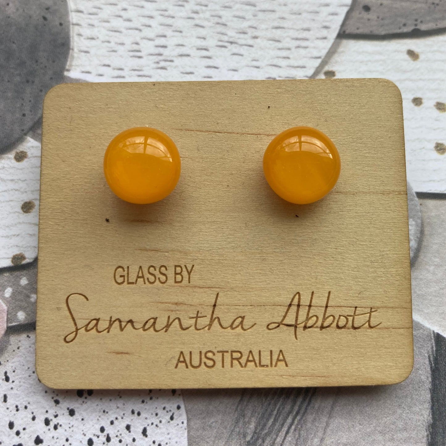 Pair 18 - Orange Glass Studs