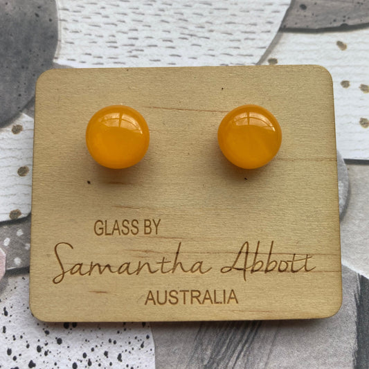 Pair 18 - Orange Glass Studs