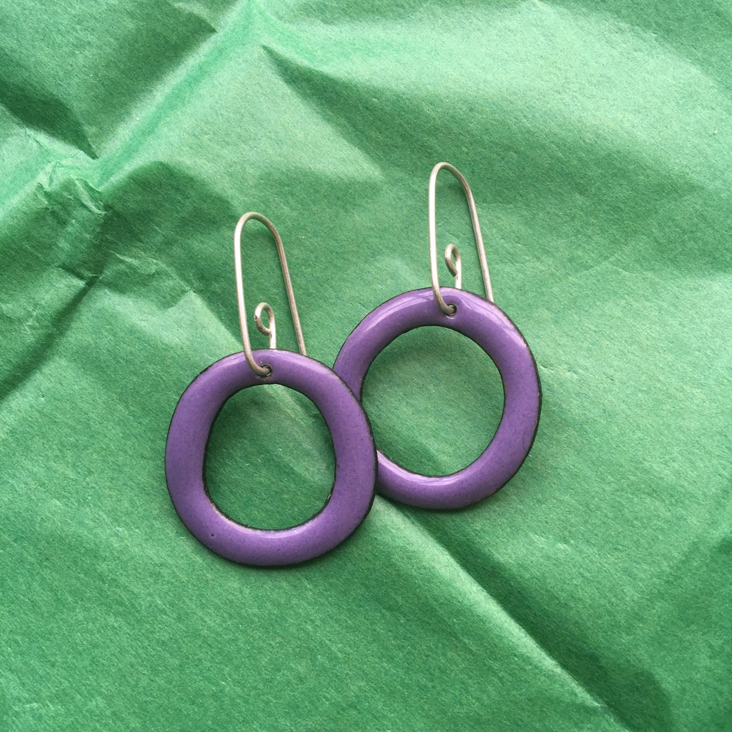 Lella - Purple Enamel Hoops