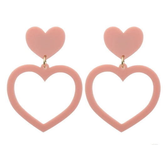 Barbie Heart Earrings - Blush