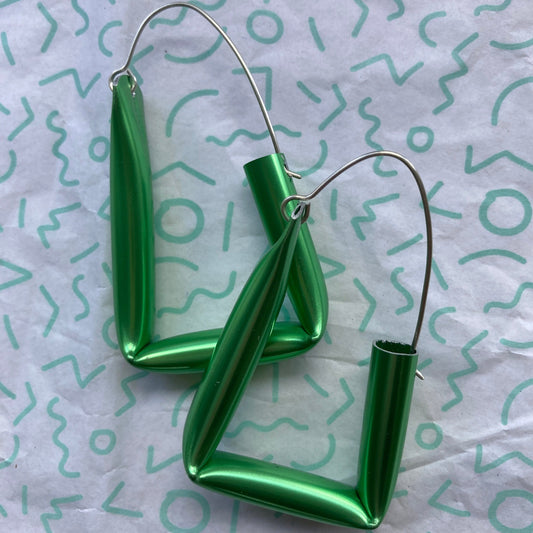Green Short Straw Earrings