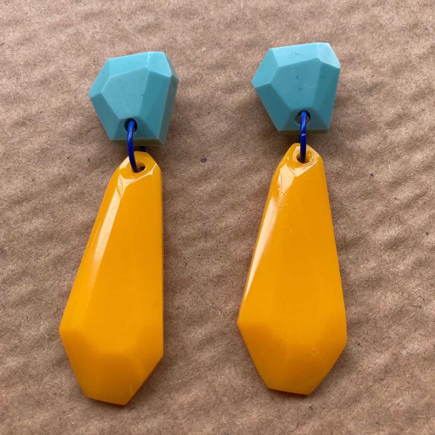 Blue and Yellow- Geo Dangles
