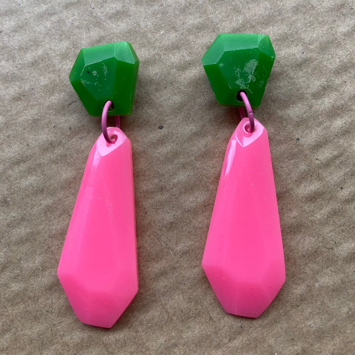 Green and Pink - Geo Dangles