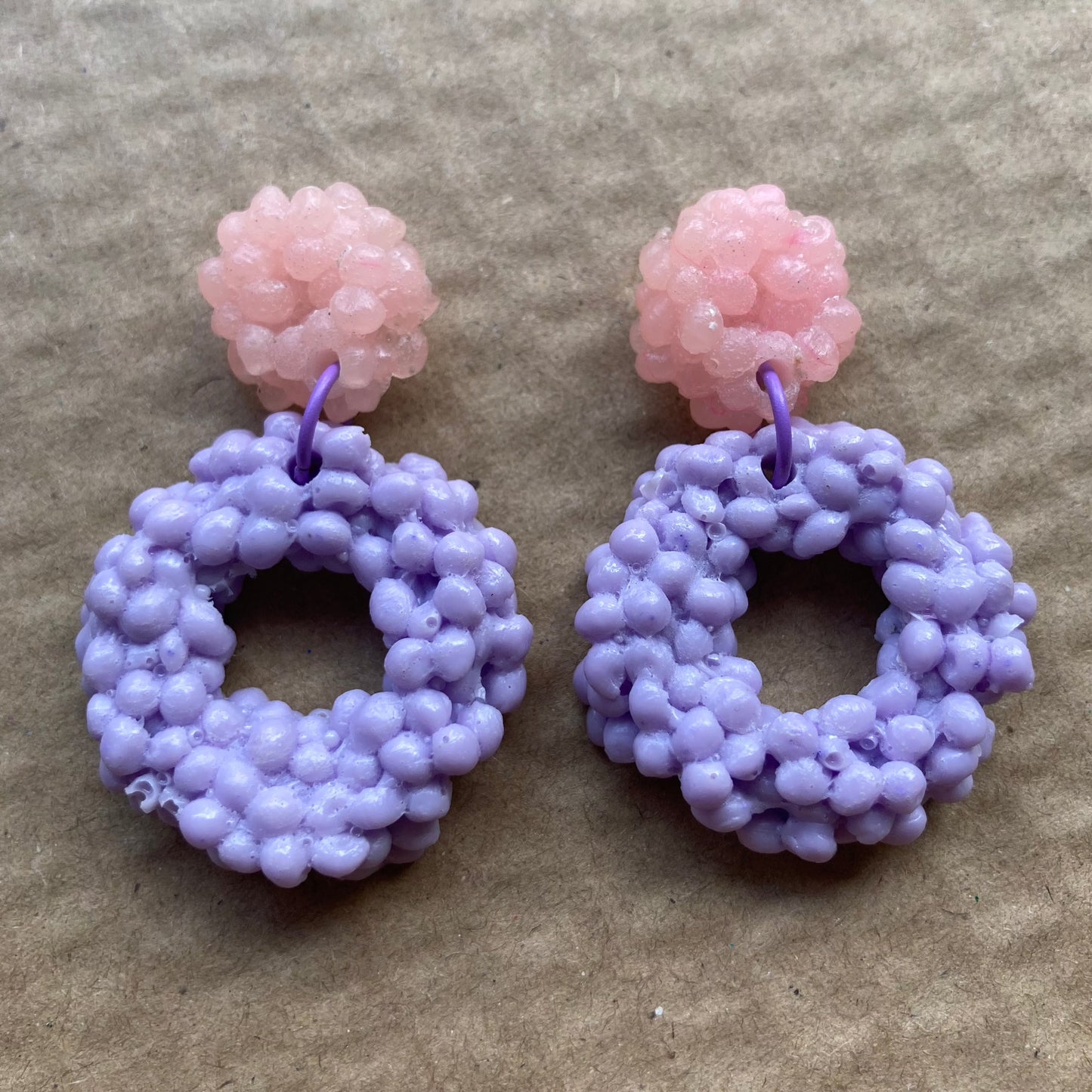 Peach and Lilac - Nerds Dangles