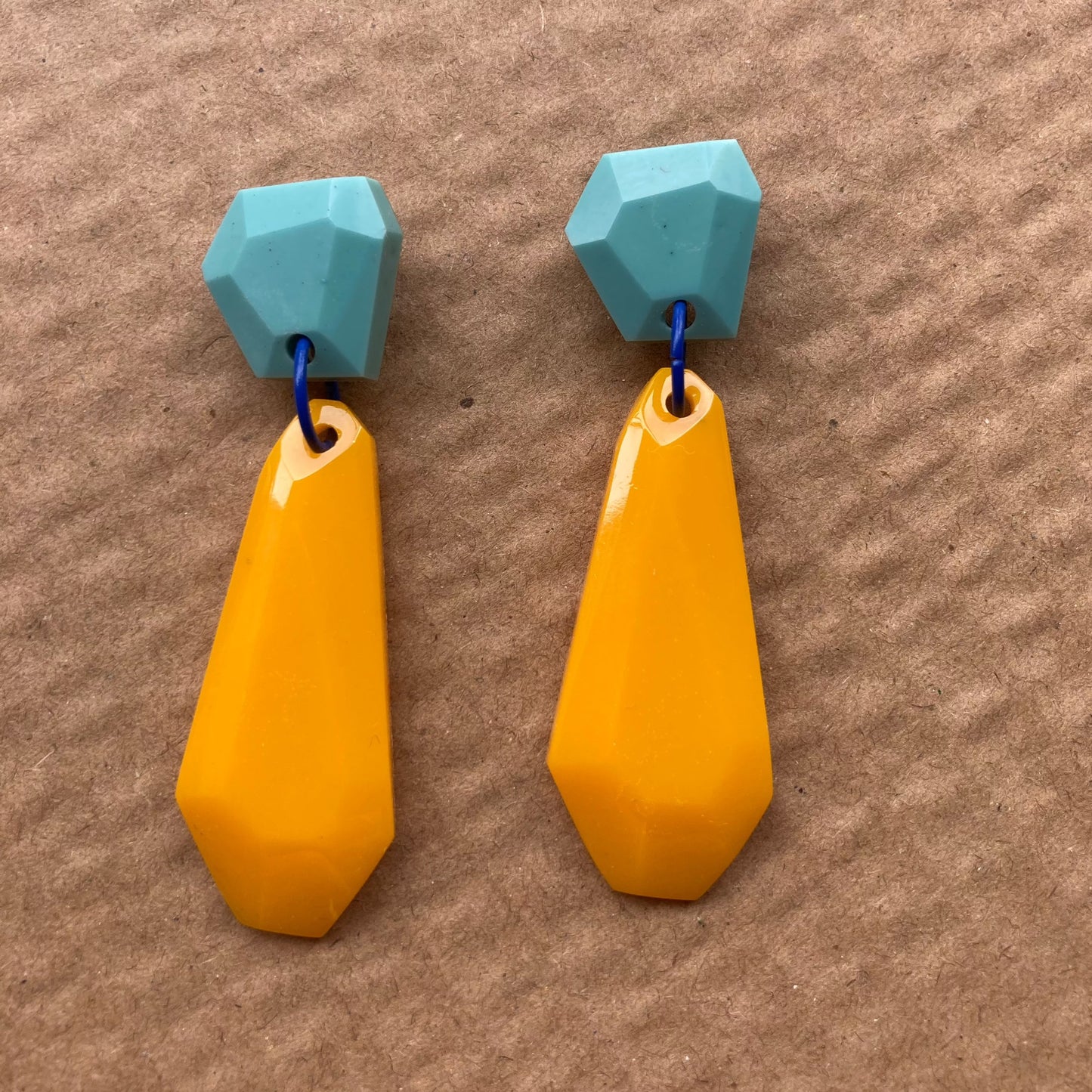 Blue and Yellow- Geo Dangles