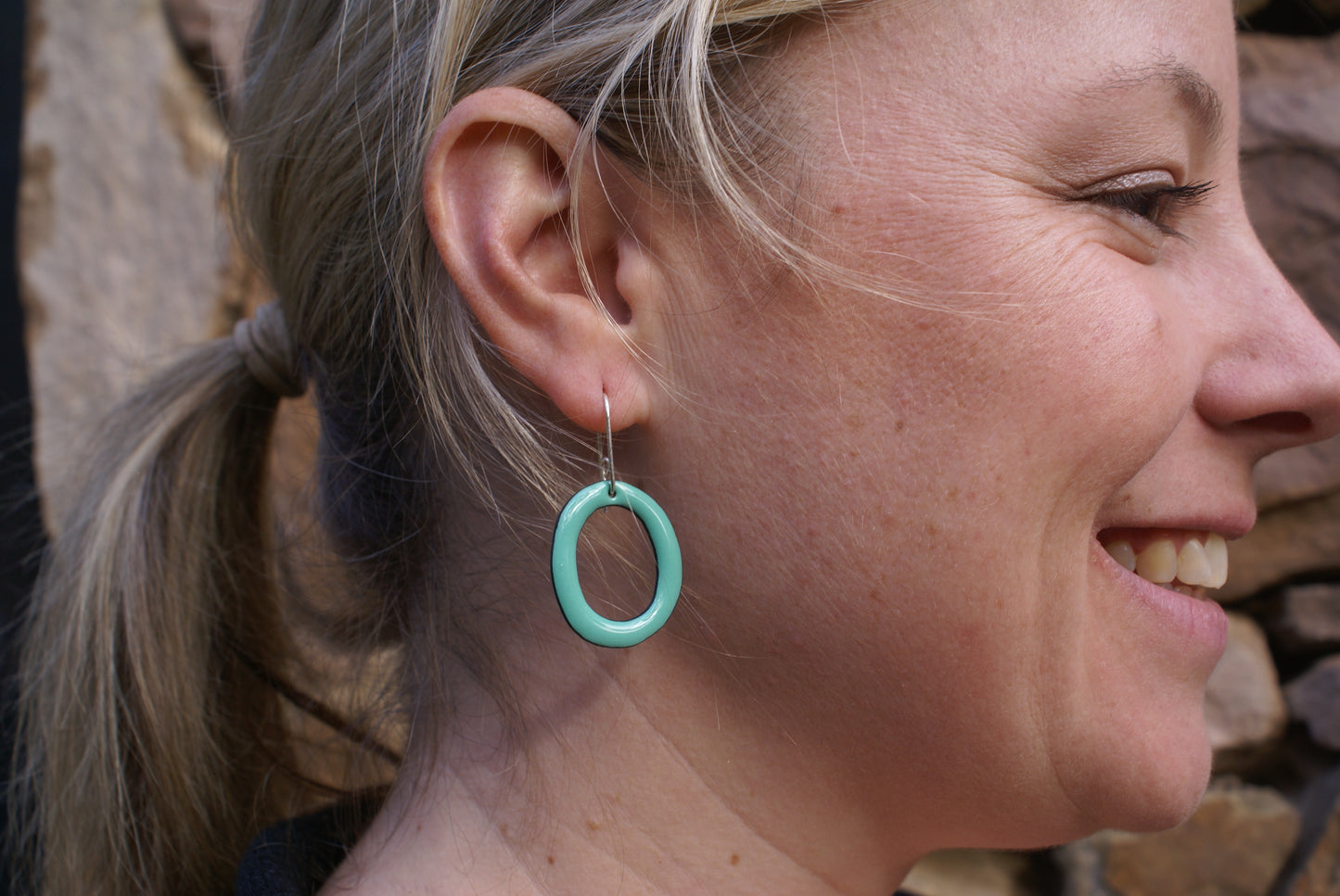 Claire - Cobalt Blue Enamel Hoops