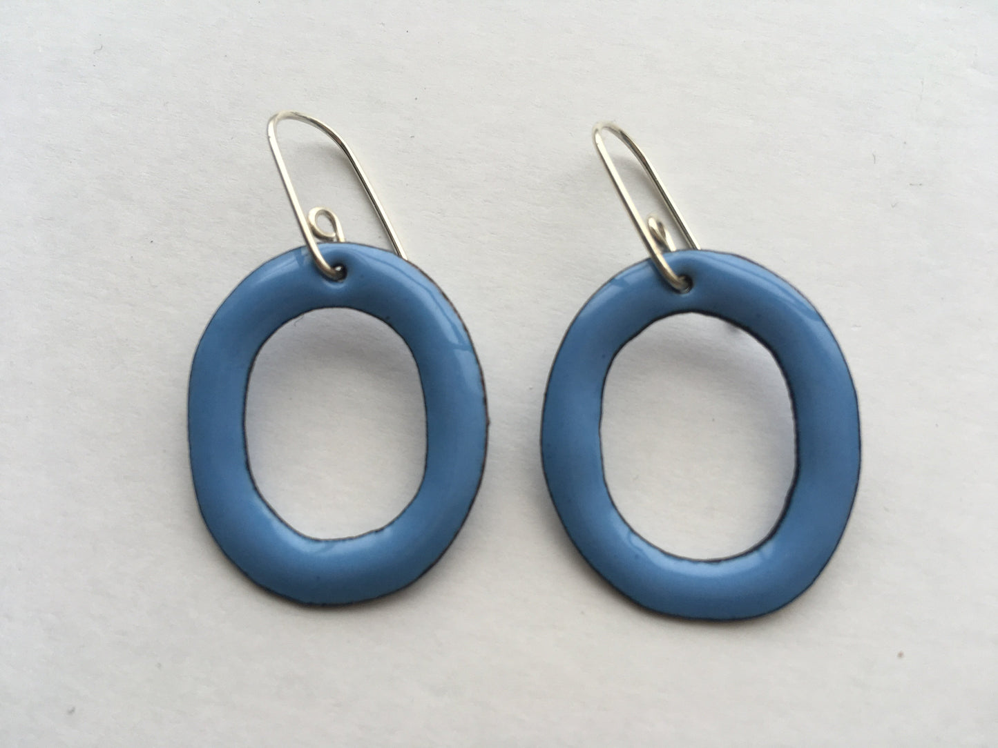 Sue - Sky Blue Enamel Hoops