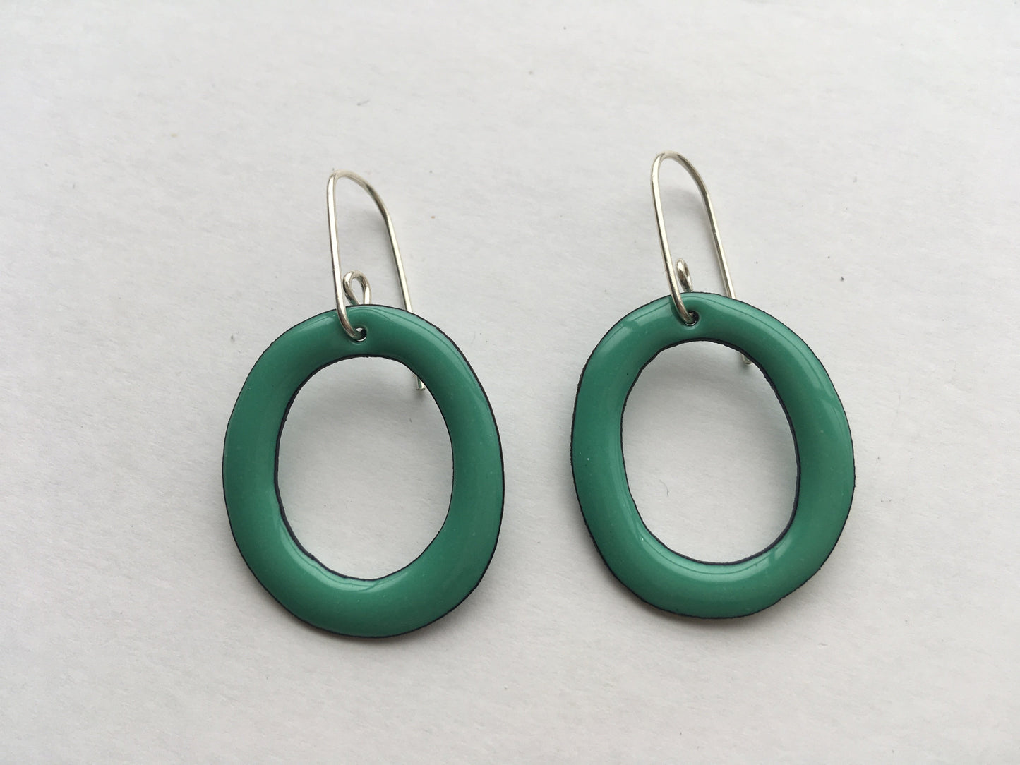 Sarah - Seafoam Green Enamel Hoops