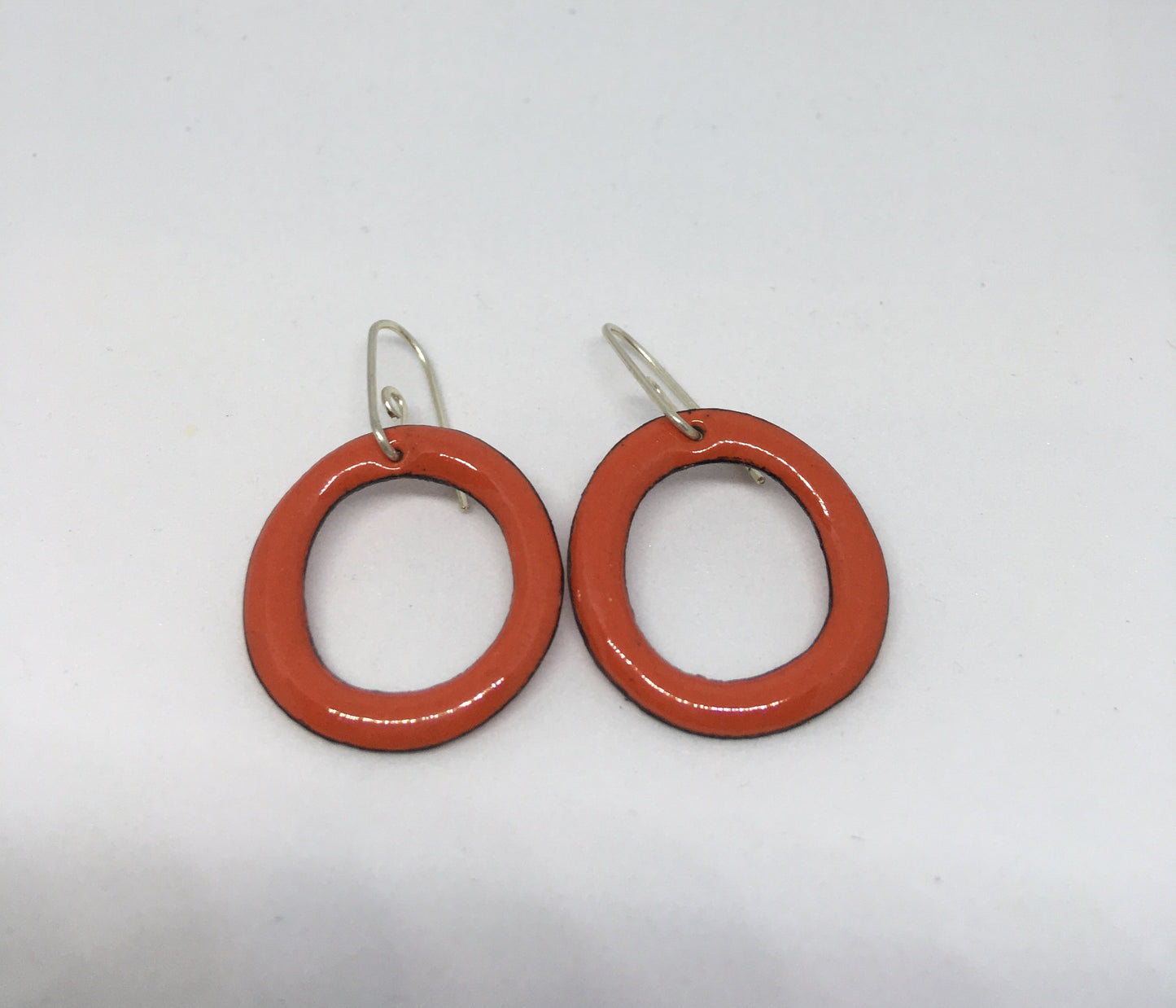 Ameenah - Red Enamel Hoops