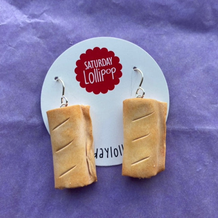 Sausage Roll and Pie Earrings
