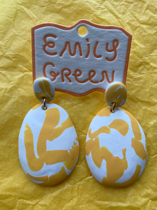 Buttercup and White Texta Drop Earrings