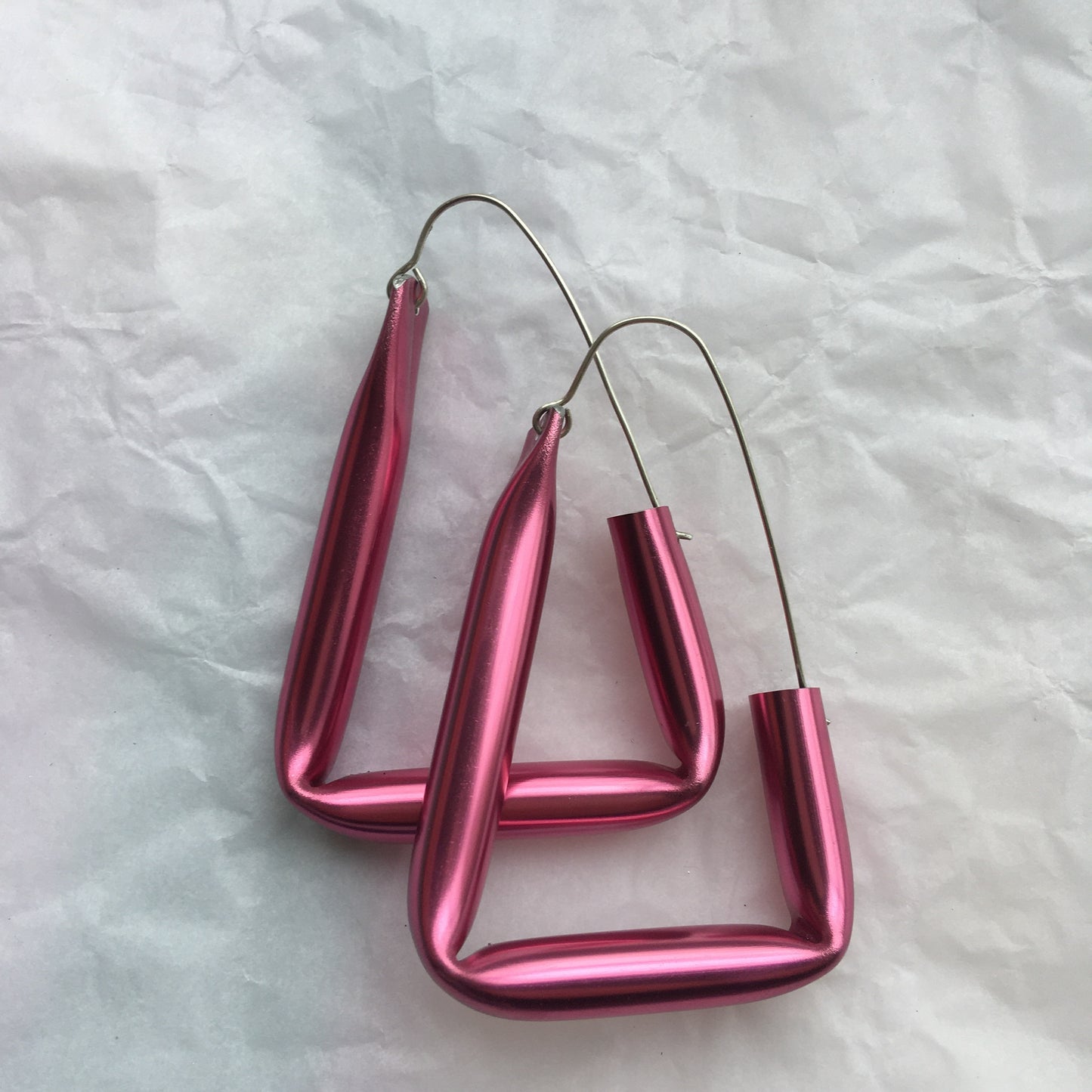 Pink Short Straw Earrings
