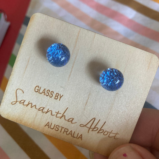 Pale Blue Crystal Glass Studs