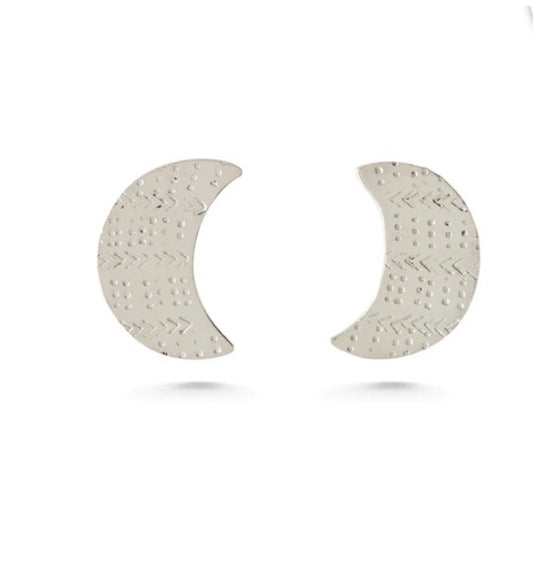 Luna Crescent Earrings - Silver