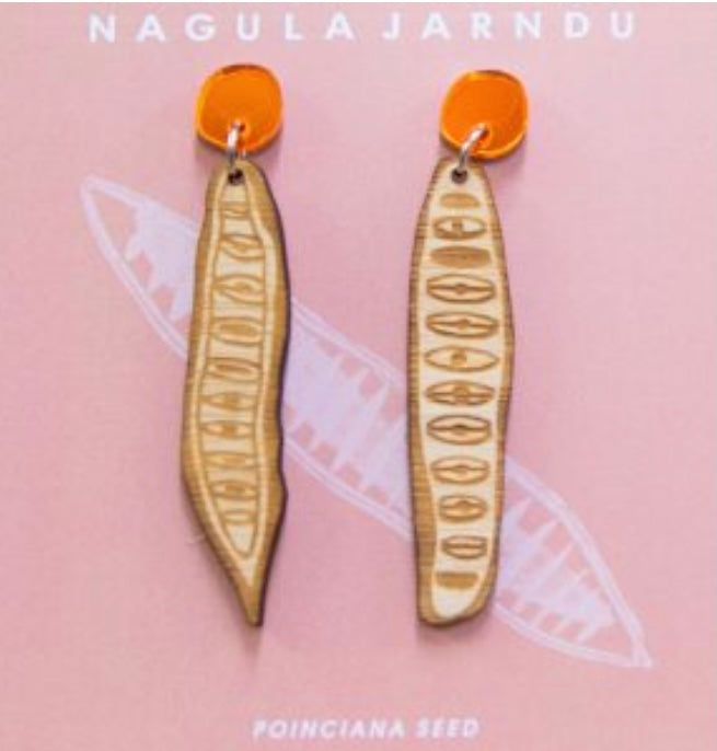 Poinciana seed earrings