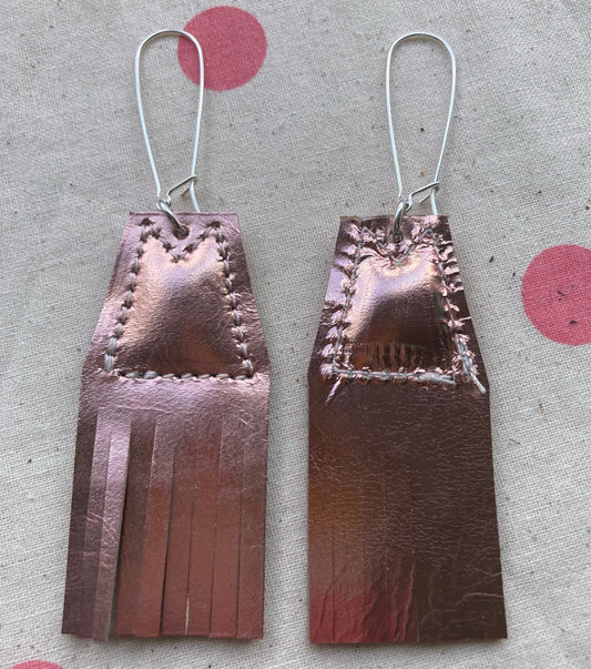 Rose Gold S Triangle Earrings