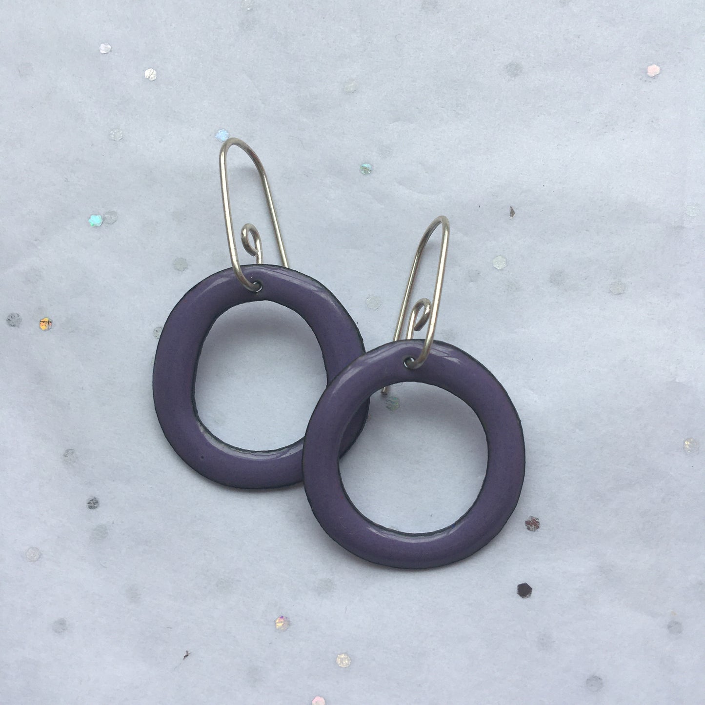 Lella - Purple Enamel Hoops