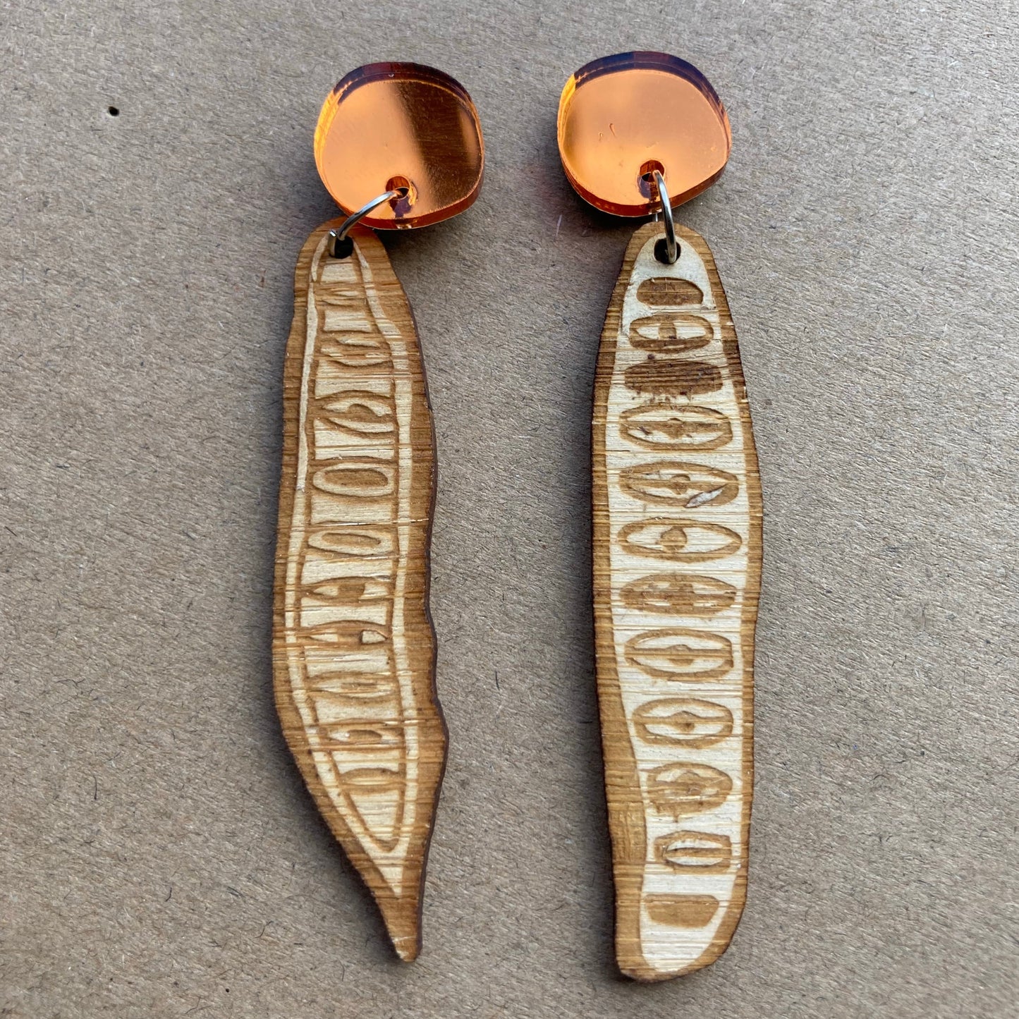 Poinciana seed earrings