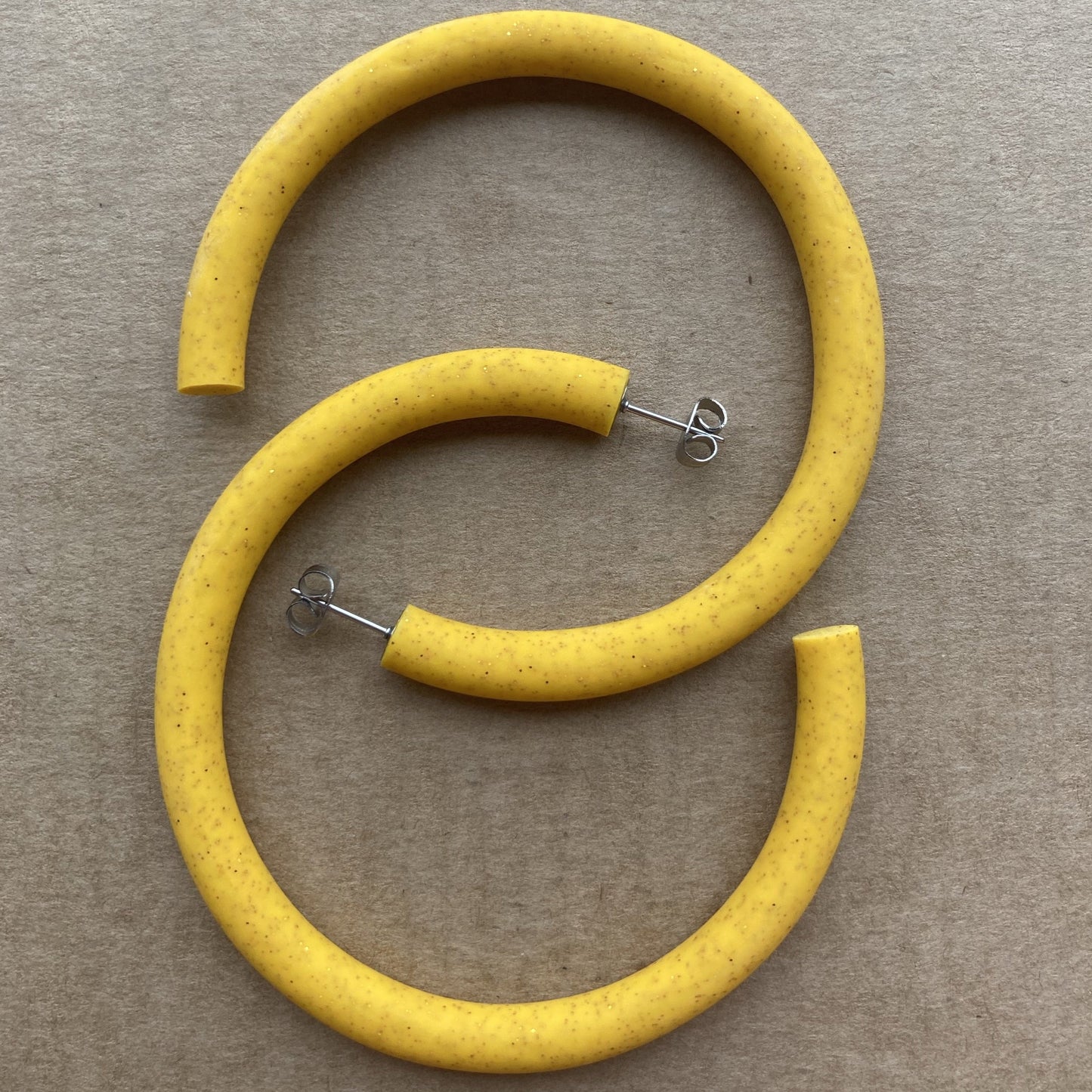 Yellow Glitter Lounge Hoops