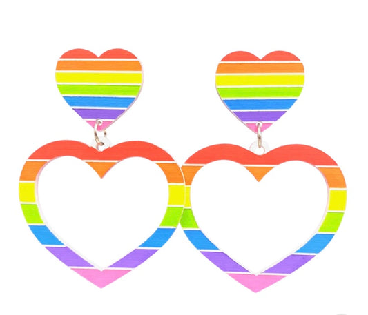 Rainbow 'Pride Flag' Heart Earrings