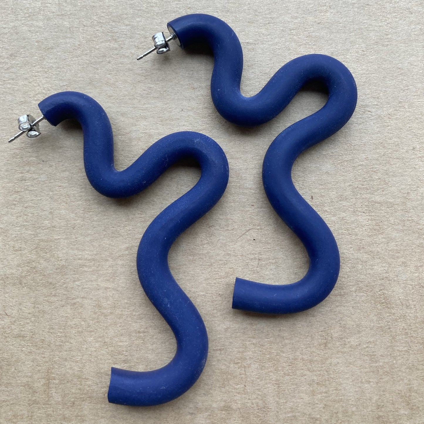 Navy Bloom Hoops