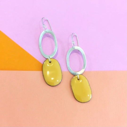 bright yellow hoop earrings