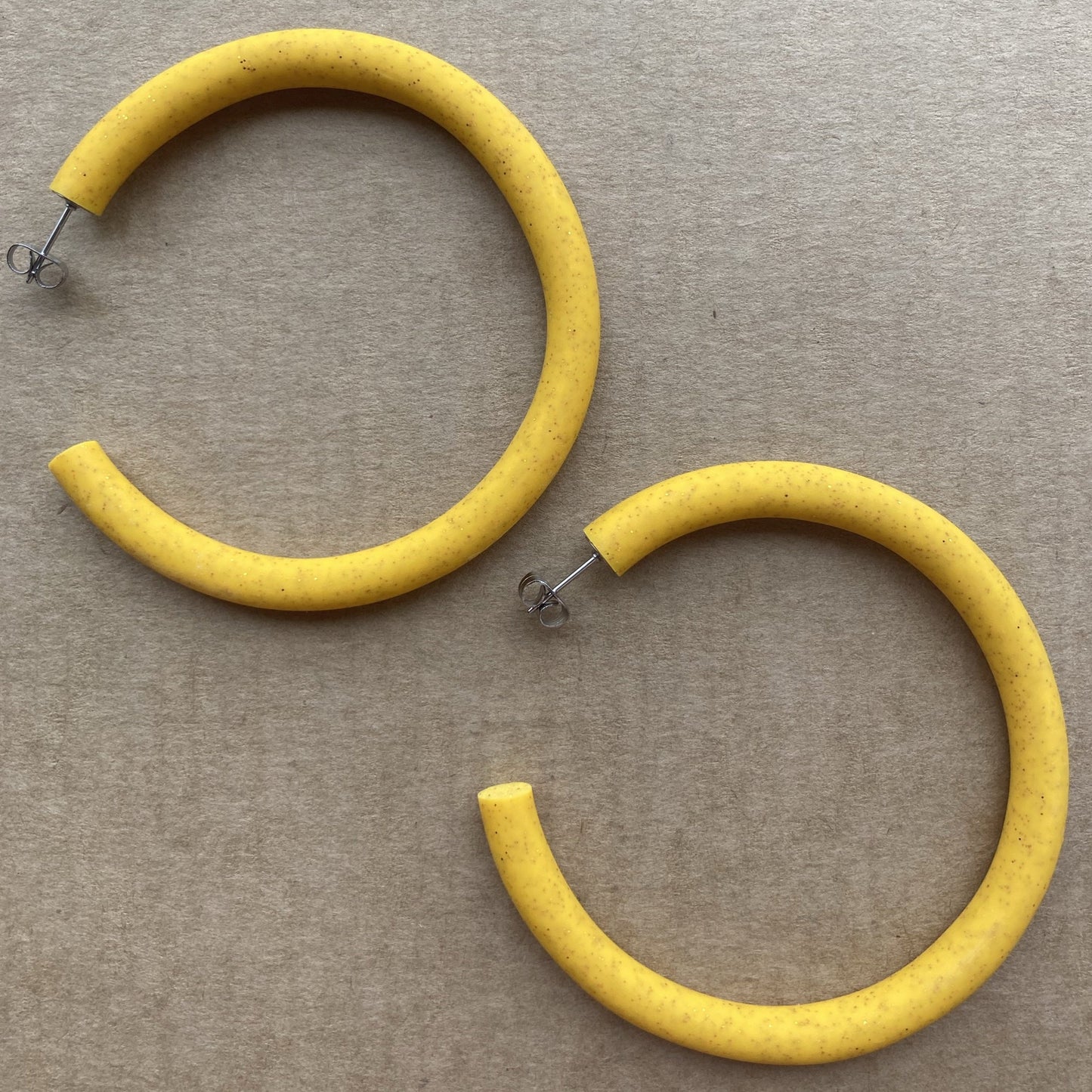 Yellow Glitter Lounge Hoops