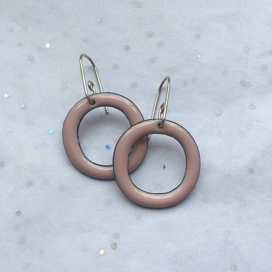 Luise - Pastel Pink Enamel Hoops